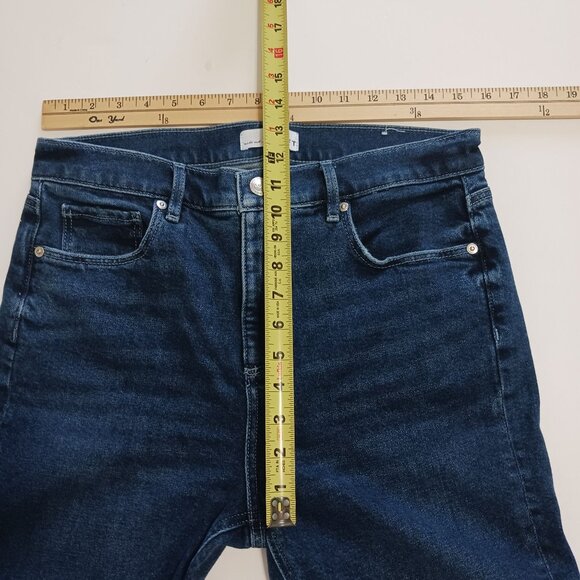 Loft High Waist Flare Crop Jeans Size 10/30 Dark Wash Made and Loved - Picture 14 of 16